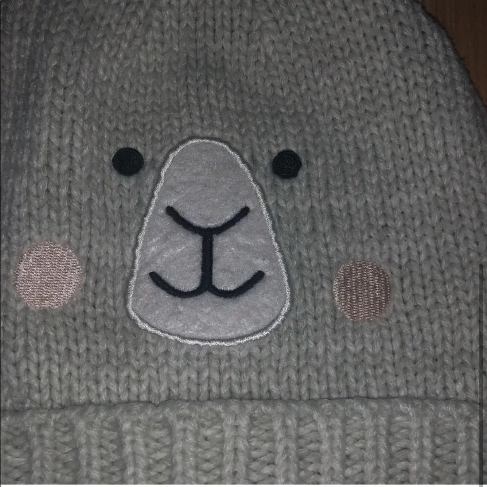 Kid's Animal Grey Knit Beanie Winter Hat